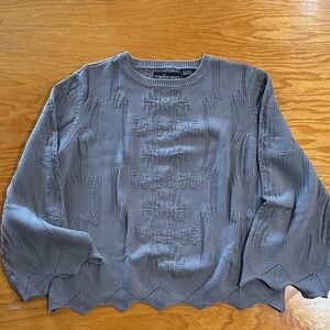 Chic Gray Women's Sweater with Textured Design